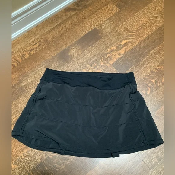 LULULEMON Pace Rival Mid Rise Skirt Black Womens Size 12 Built In Shorts Active - Picture 5 of 10